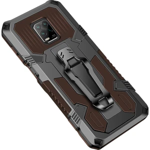 4U Sky Xiaomi Redmi Için Plastik+Tpu Hibrid Kickstand Kapak Kılıfı Not 9s/redmi Note 9 Pro/redmi Note 9 Pro Max-Coffee (Yurt Dışından)