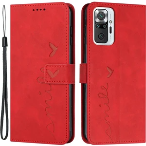 4U Sky Xiaomi Redmi Için Note 10 Pro 4g (Global)/note 10 Pro Max Scratch-Proof Kalp Şekli Baskılı Telefon Kılıfı Pu Deri Deri Dokun (Yurt Dışından)