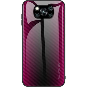 4U Sky Karbon Fiber Doku Cam Geri+Xiaomi Poco X3/poco X3 Nfc-Rose Için Tpu Combo Kılıf (Yurt Dışından)
