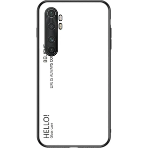 4U Sky Gradyan Renk Temsilli Cam+Pc+Tpu Hibrit Kapak Xiaomi Mi Note 10 Lite-White (Yurt Dışından)