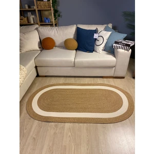 Mavaux Oval Hasır Görünümlü Jüt Kilim