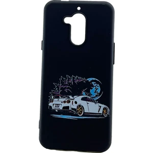 General Mobile Gm 8 Kılıf Spor Araba Gtr Desenli Siyah Kapak Korumalı Kılıf