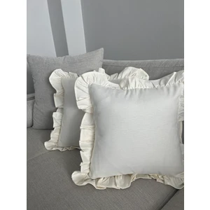 Premier Duck Keten Fırfırlı Krem Kırlent Kılıfı ( 1 Adet ) (40X40)