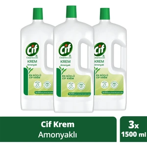 Krem Yüzey Temizleyici Amonyaklı Yağ ve Kireç Sökücü Leke Çıkarıcı 1500 ml X3