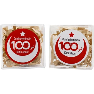 100. Yıl 29 Ekim Cumhuriyet Bayramı Yapışkanlı Etiket 4 cm Yuvarlak 24 Adet ( Beyaz - Kırmızı)