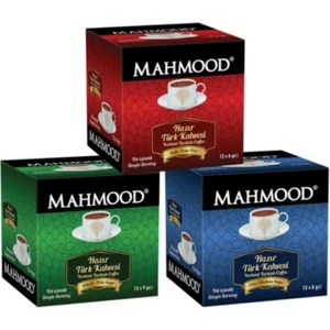 Mahmood Coffee Mahmood Türk Kahvesi Sade 6 gr ve  Orta 8 gr  ve Şekerli 9 gr 12 Adet