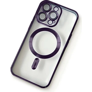 iPhone 14 Pro Max ile Uyumlu Kamera Korumalı Kılıf Magsafe ile Uyumlu Wireless Power-Magnet  Kılıf