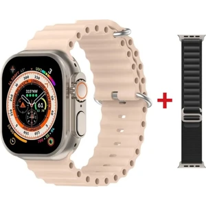 Watch 8 Ultra  Akıllı Saat Bej Iphone ve Android Tüm Telefonlara Uyumlu