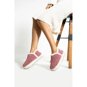 Trios Shoes Kadın Kürklü Kaymaz Taban Peluş Ev Botu Panduf TS1152
