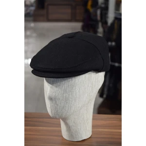 Düğmeli Klasik Kasket Kaşe Kışlık