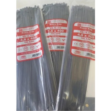 Pemsan 4.8X400 Plastik Cırt Kelepçe Kablo Bağı Siyah (2PAKET Fiyatı