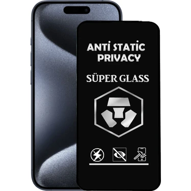 Caseart Apple iPhone 15 Pro Tam Kaplayan Anti Statik Hayalet Süper Cam Ekran