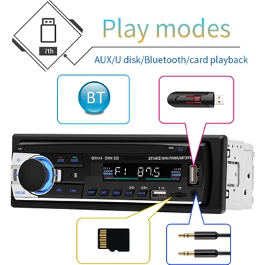 Bluetooth Oto Teyip Araba USB Teyp Fm Sd USB Stereo Ses Radyo Aux