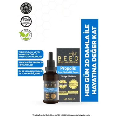 BEE'O  Suda Çözünebilir Propolis Damla 20