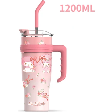 Beautifyy Kızlar Için Kuromi Thermos Cup, Büyük Kapasiteli Saman, Erkekler Için Buz Kupası, Soğuk