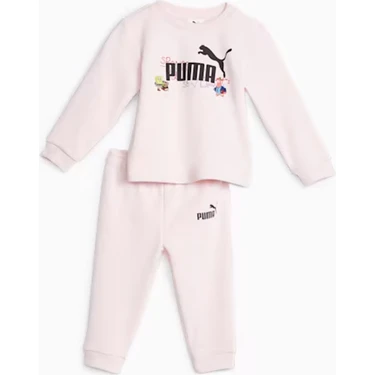 Puma Pembe Erkek Bebek Fermuarlı Uzun Kollu Uzun Düz Eşofman Takımı 62221624 Puma x Spongebob Crew