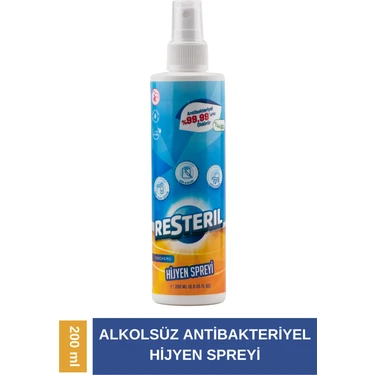 Resteril Hijyen Spreyi 200ml Klozet Temizleyici Dezenfektan Sprey Küf Giderici Banyo Mutfak