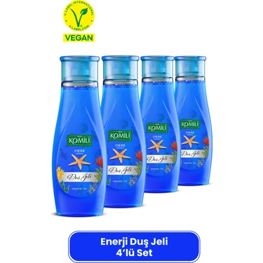 Komili Enerji Vegan Duş Jeli 4'lü Set - Ferah Koku - 4 x 500