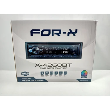 For-x Teyp – For-X X-4260BT 4X60W Bluetoothlu 7 Renk Oto