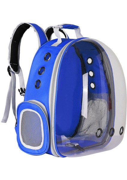 Mavi Kedi Çantası Nefes Taşınabilir Evcil Hayvan Taşıma Çantası Açık Hava Seyahati Için Sırt Çantası Kedi ve Köpek Şeffaf Uzay Evcil Hayvan Sırt Çantası (Yurt Dışından)