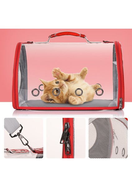 Gümüş 43X27X28 cm Kedi Çanta Gözenekli Nefes Alması Kolay Dışarı Çıkabilen Şeffaf Mektup Uzay Sırt Çantası Taşınabilir Bir Omuz Çantaları Kediler Köpek Tavşan (Yurt Dışından) modelleri