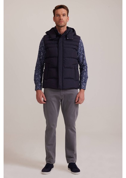 Erkek Lacivert Regular Fit Yelek