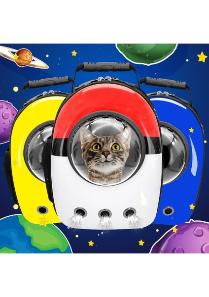 Sarı Resimdeki Gibi Taşınabilir Astronot Pet Kedi Köpek Yavrusu Taşıyıcı Uzay Çantası Seyahat Sırt Çantası Kapsül Çantası Küçük Kediler Köpek Yavrusu Açık Kafes Nefes Alabilir (Yurt Dışından) modelleri