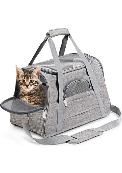 Yastık 44X25X28CM Çanta Kedi Dışarı Taşınabilir Evcil Hayvan Çantası Büyük Kapasiteli Köpek Çantası Kedi Taşınabilir Asılmış Kedi Kafesi Tuval Köpek Sırt Çantası (Yurt Dışından) fiyatları