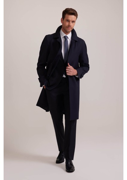 Erkek Lacivert Regular Fit Gabardin Pardesü fiyatları