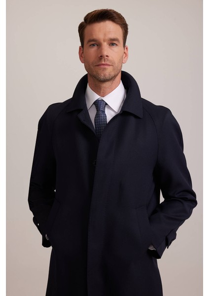 Erkek Lacivert Regular Fit Gabardin Pardesü fırsatları