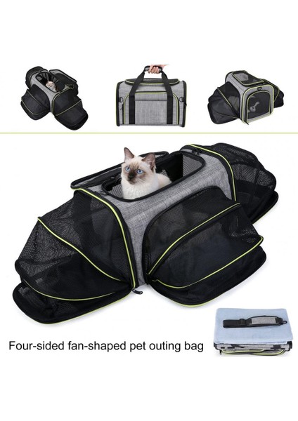 Gri Evcil Hayvan Seyahat Çantası Fermuar Ayarlanabilir Nefes Alabilir Katlanabilir Genişletilebilir Küçük Orta Kedi Koltuğu Açık Çanta Malzemeleri Köpek Aksesuarları (Yurt Dışından) indirimleri