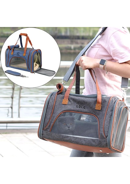 Denim Mavi 46X26X28 cm Katlanabilir Nefes Köpek Kedi Taşıyıcı Kediler Için Gotas Açık Seyahat Evcil Hayvan Aksesuarları Köpekler Için Mascotas Malzemeleri Taşıma Perro (Yurt Dışından) fiyatları