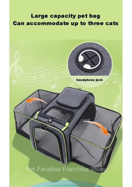 P-6 Bir Boyut Büyük Kapasiteli Taşıyıcı Cat Pet Airlines Onaylı Yansıtıcı Bant Kedi Seyahat Çantası Genişletilebilir Katlanabilir Yumuşak Köpek Taşıyıcı (Yurt Dışından) indirimleri