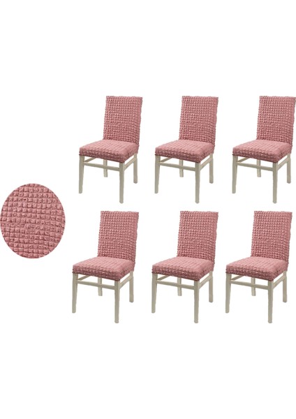 Bürümcük Lastikli 6'lı Sandalye Kılıfı Sandalye Örtüsü GZL00000267