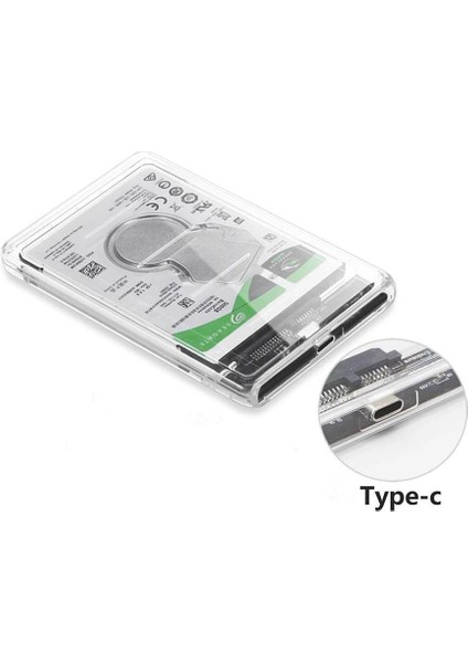 2.5 Sata Type C USB 3.1 USB 3.0 Şeffaf Harici SSD HDD Hard Disk Kutusu