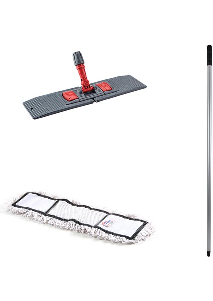 Tablet Palet Nemli Yedek Mop Takımı Seti - 40 Cm. Nemli Mop + Katlanır Aparat + Metal Vidalı Sap