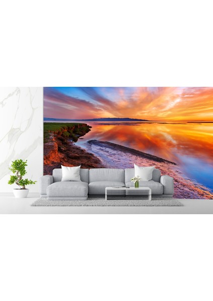 Gün Batımı Temalı Tek Parça Duvar Kağıdı