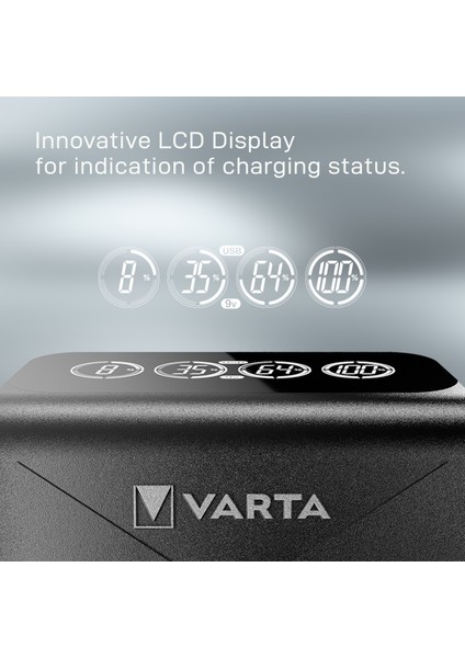 LCD Plug+ Plus Şarj Cihazı +(12 Adet 2700MAH Aa Şarjlı Pil)+Saklama Kılıfı
