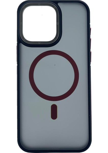 Apple iPhone 15 Pro Max Uyumlu Metal Çerçeveli Skın Frıendly Magsafe Seri Arka Koruma Kılıf