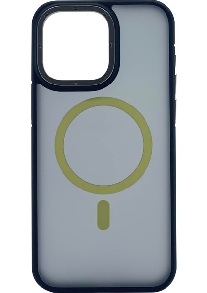 Apple iPhone 15 Pro Max Uyumlu Metal Çerçeveli Skın Frıendly Magsafe Seri Arka Koruma Kılıf