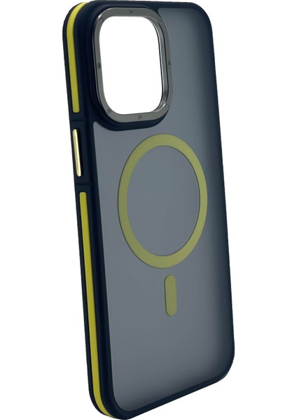 Apple iPhone 15 Pro Max Uyumlu Metal Çerçeveli Skın Frıendly Magsafe Seri Arka Koruma Kılıf