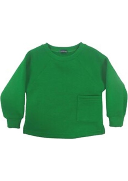 Yeşil Erkek Çocuk Kollu Cepli Sweatshirt - Andywawa - Yeşil - 3 Yaş