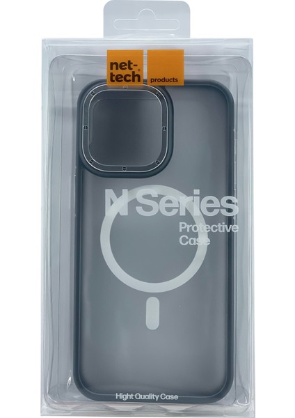 Apple iPhone 15 Pro Max Uyumlu Metal Çerçeveli Skın Frıendly Magsafe Seri Arka Koruma Kılıf