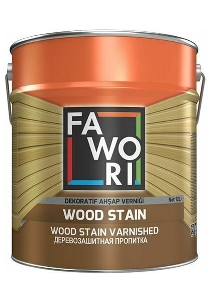 Wood Stain Dekoratif Vernikli Ahşap Koruyucu 12 Lt