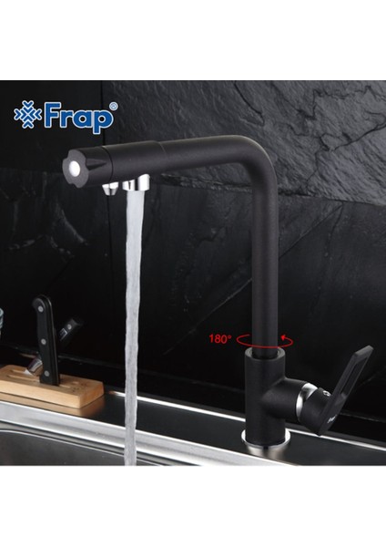 Mutfak Evye Bataryası Dual Flow Su Arıtma Çıkışlı Mat Siyah Model