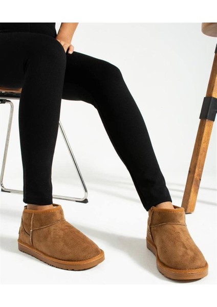 Mini Taba Süet Içi Tüylü Kadın Bot