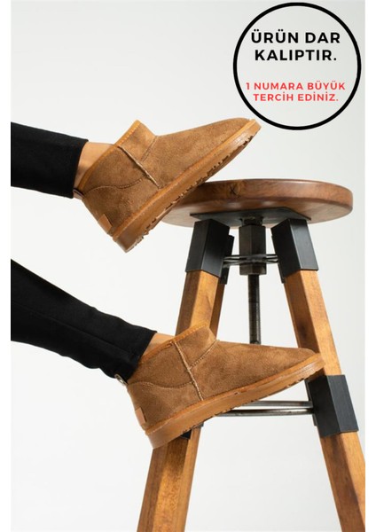 Mini Taba Süet Içi Tüylü Kadın Bot modelleri