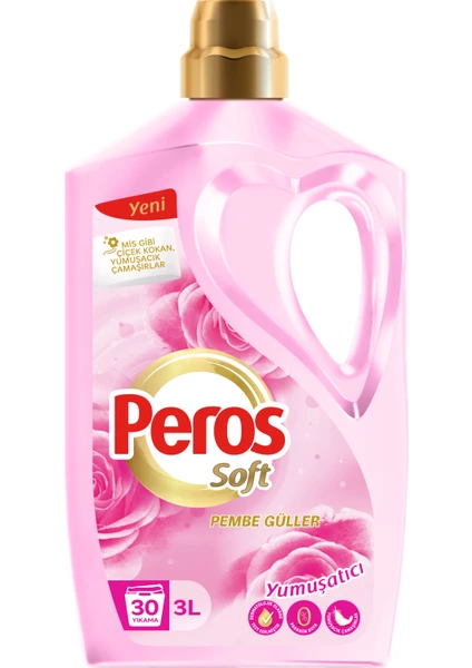 PEROS 3 L YUMUŞATICI PEMBE GÜLLER (KALPLİ)