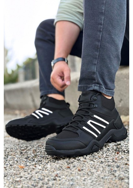 Siyah Beyaz Outdoor Trekking Erkek Spor Bot