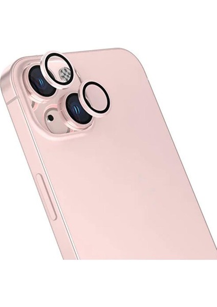 iPhone 15 / 15 Plus Mercek Lens Kamera Koruyucu Pembe